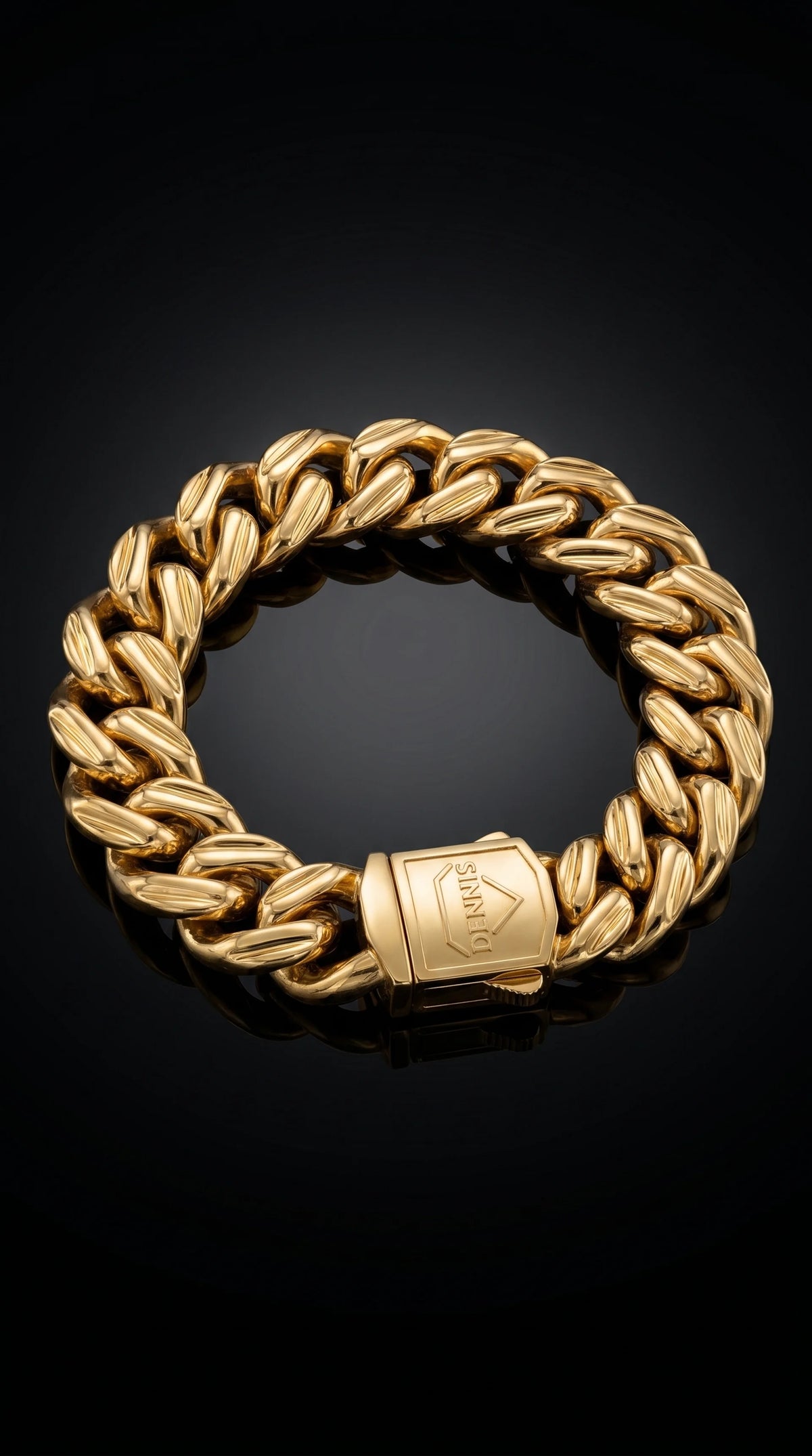 Diamond Cuban Bracelet - 16MM - Yellow Gold - 2
