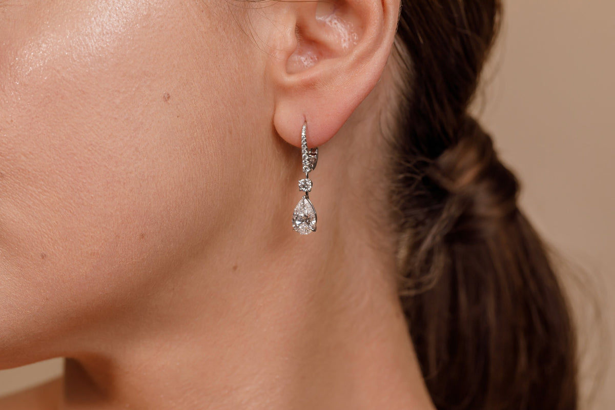 Pear Diamond Earrings - 3