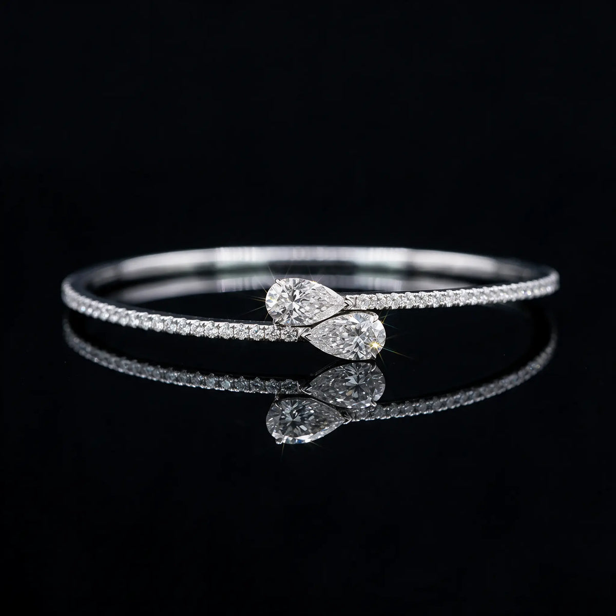 Diamond Bangle - Pear