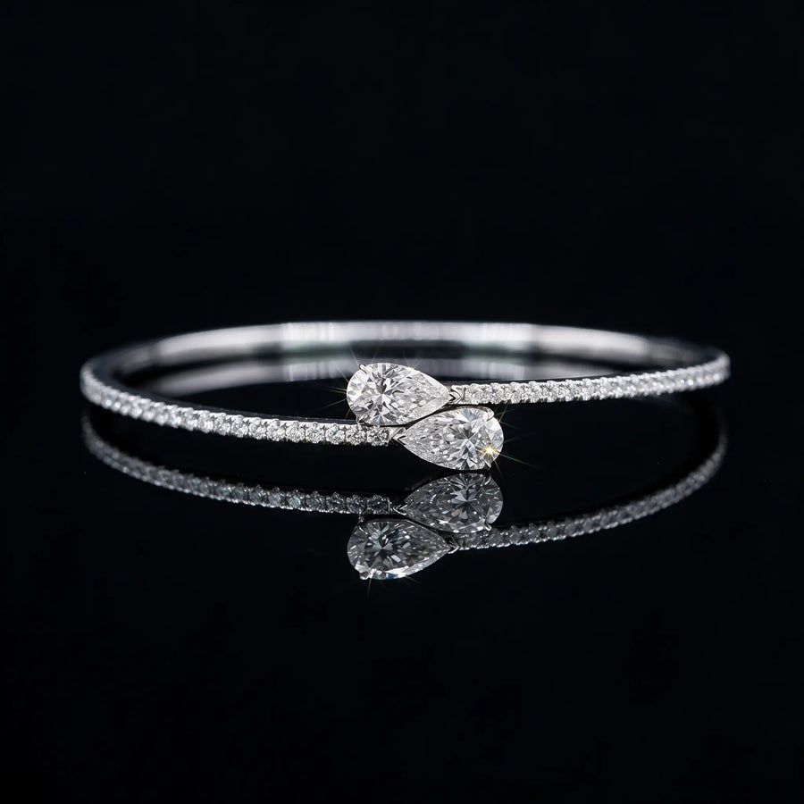 Diamond Bangle - Pear