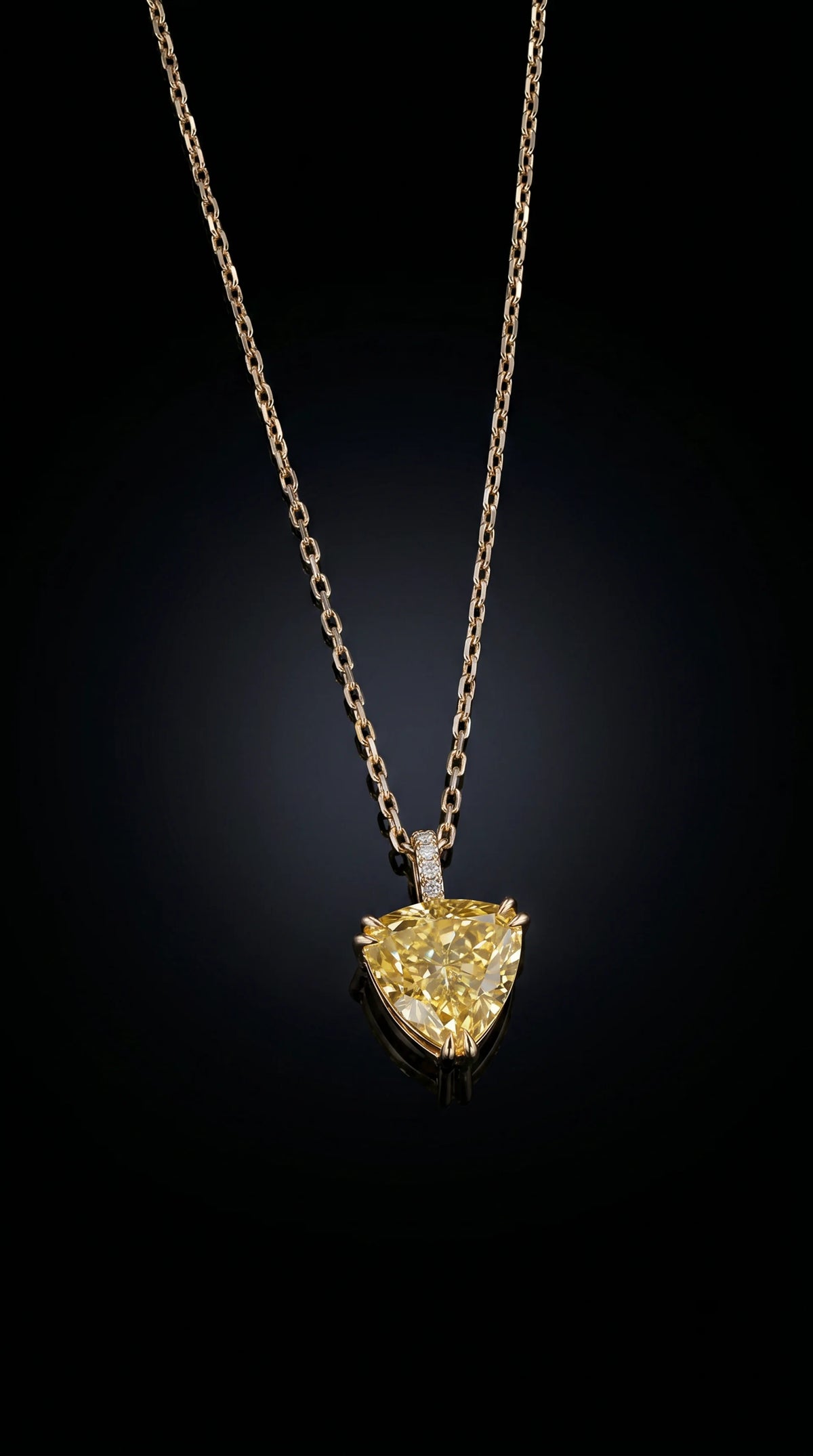 Yellow Diamond Trillion Necklace - 2
