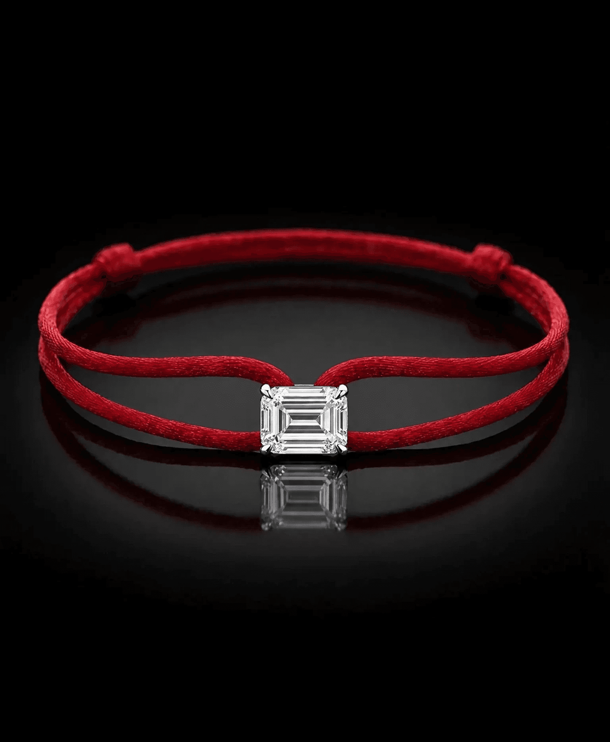 Diamond Satin Bracelet - Emerald, Red