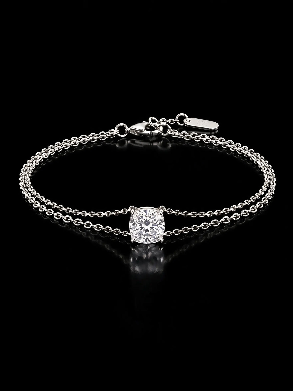 Diamond Bracelet - Cushion, White Gold