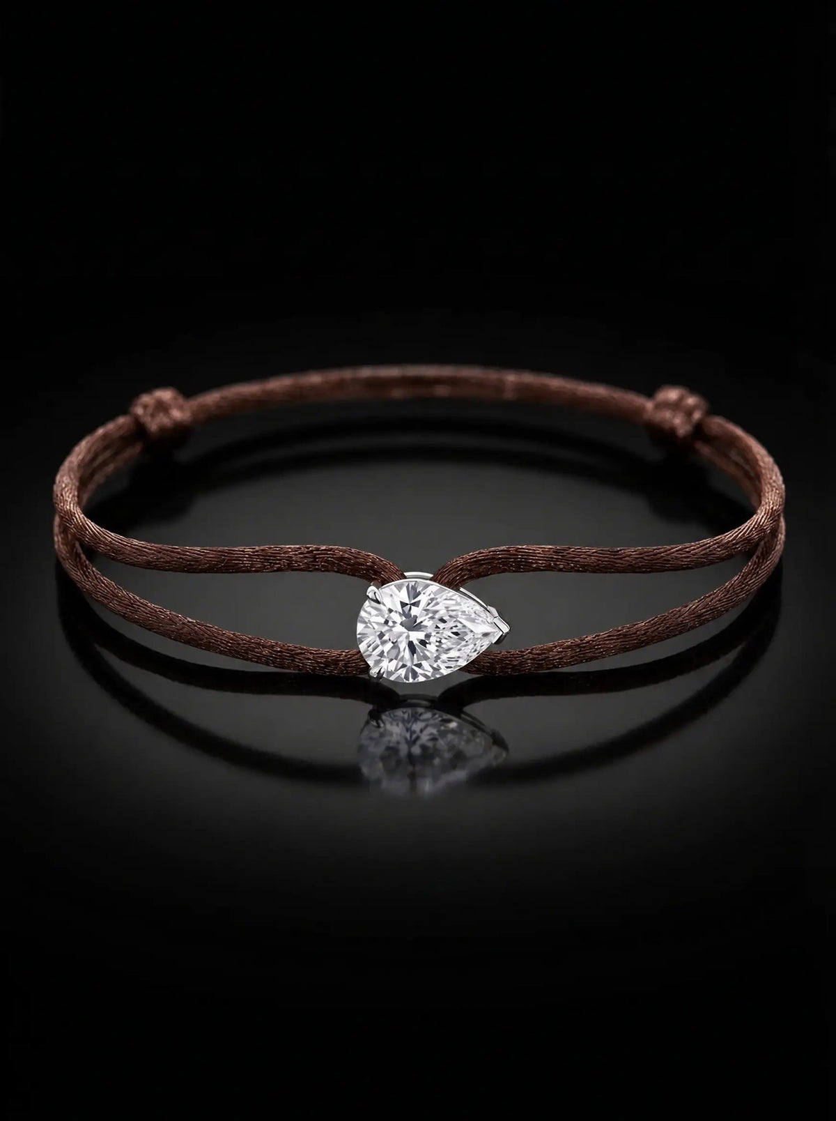 Diamond Satin Bracelet - Pear, Brown