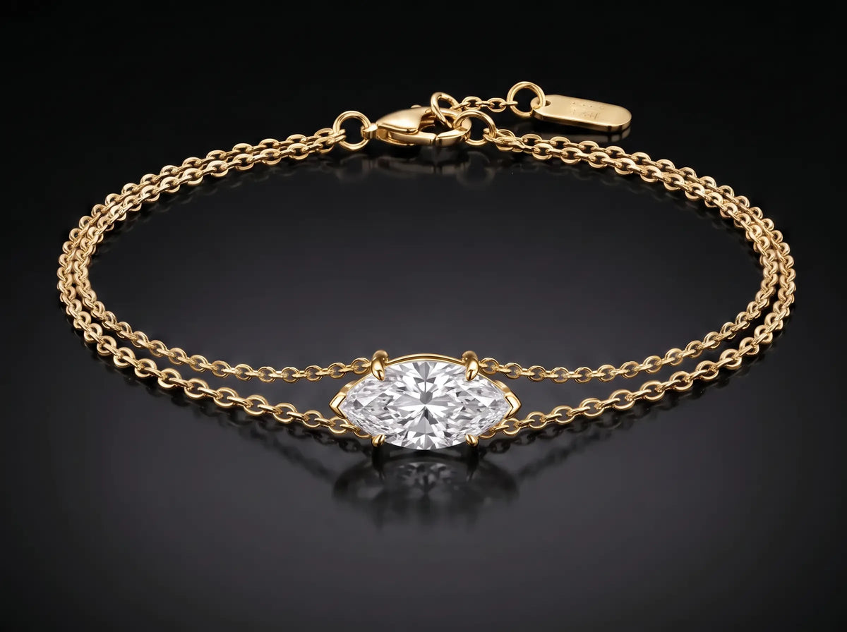 Diamond Bracelet - Marquise, Yellow Gold
