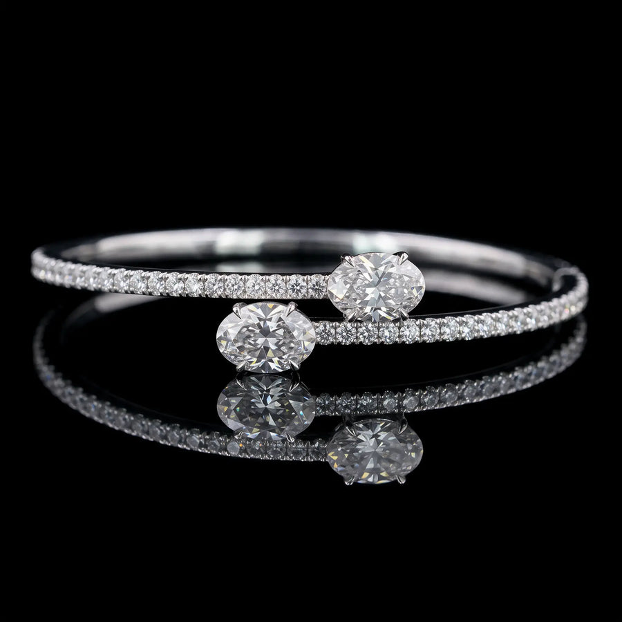 Diamond Bangle - Oval