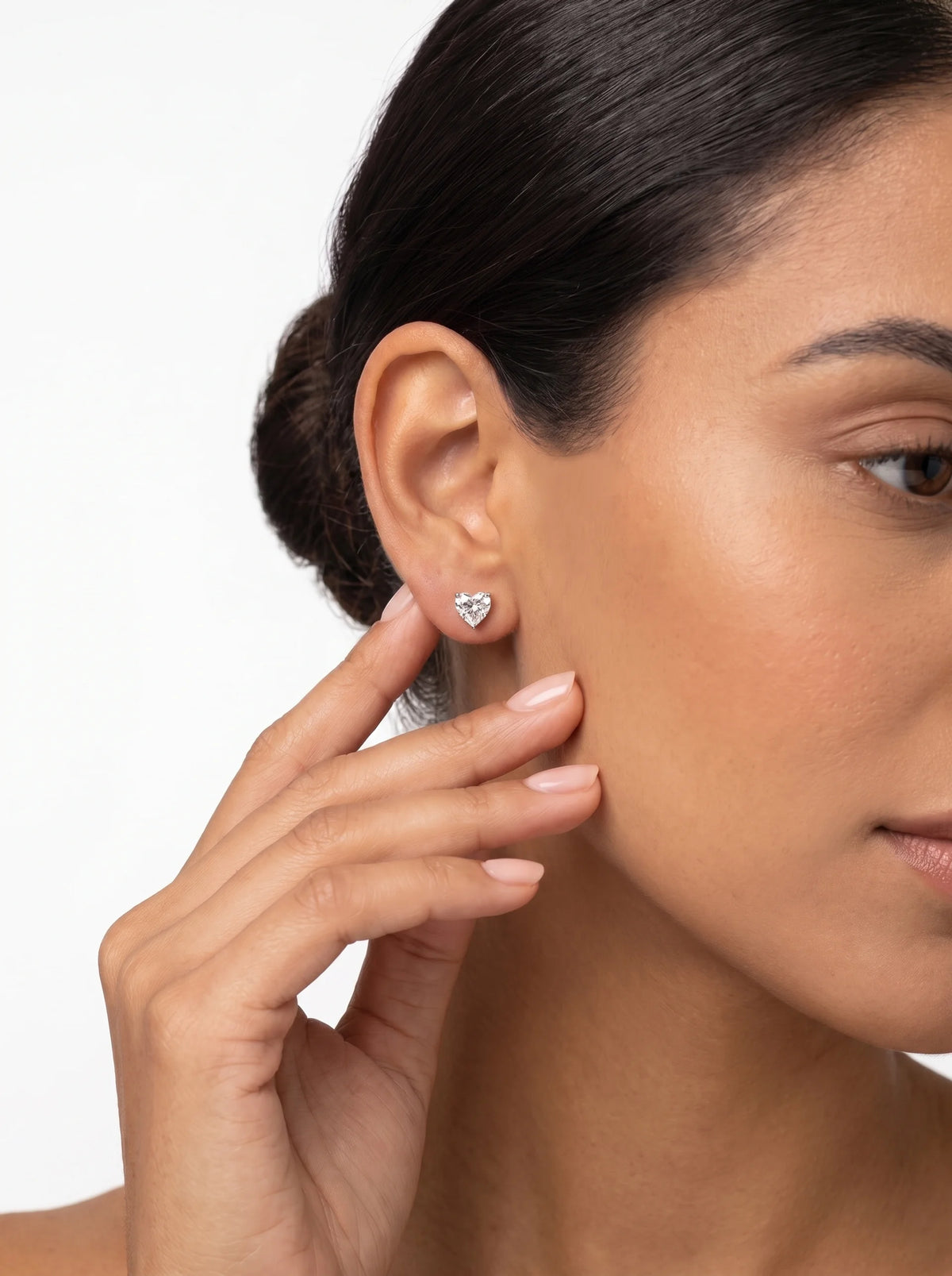 Diamond Studs - Heart - One Carat - 4