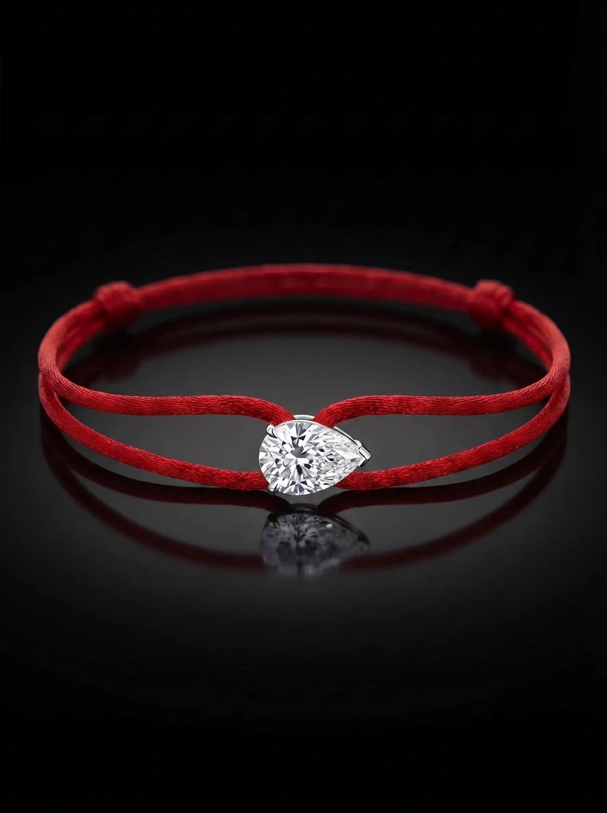 Diamond Satin Bracelet - Pear, Red