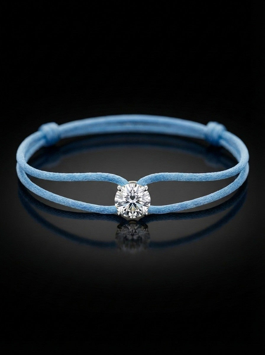 Diamond Satin Bracelet - Round, Blue