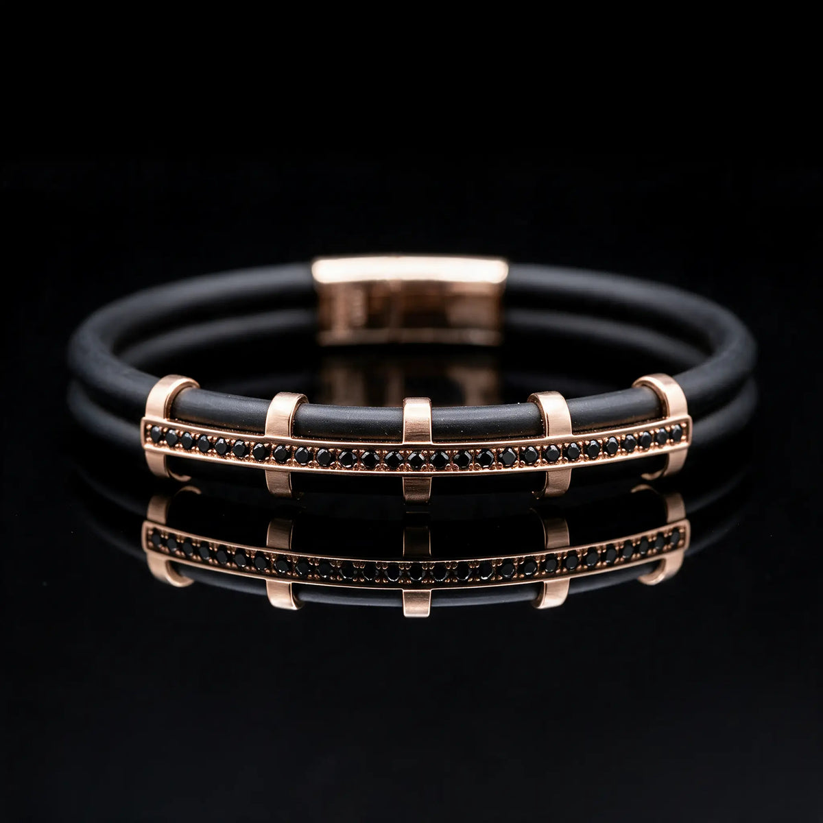 Diamond Rubber Bracelet - Rose Gold