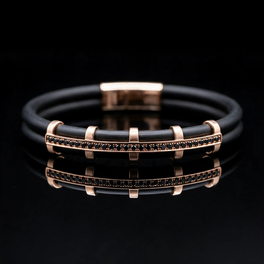 Diamond Rubber Bracelet - Rose Gold