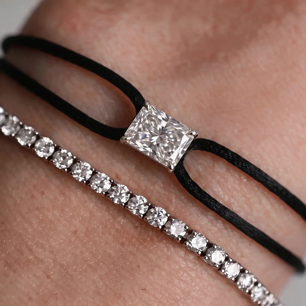 Diamond Satin Bracelet - Radiant, Black