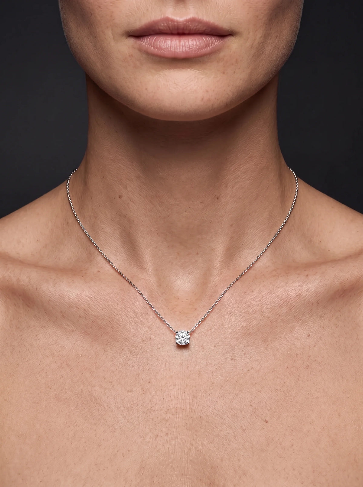 Diamond Necklace - Round - One Carat - 4
