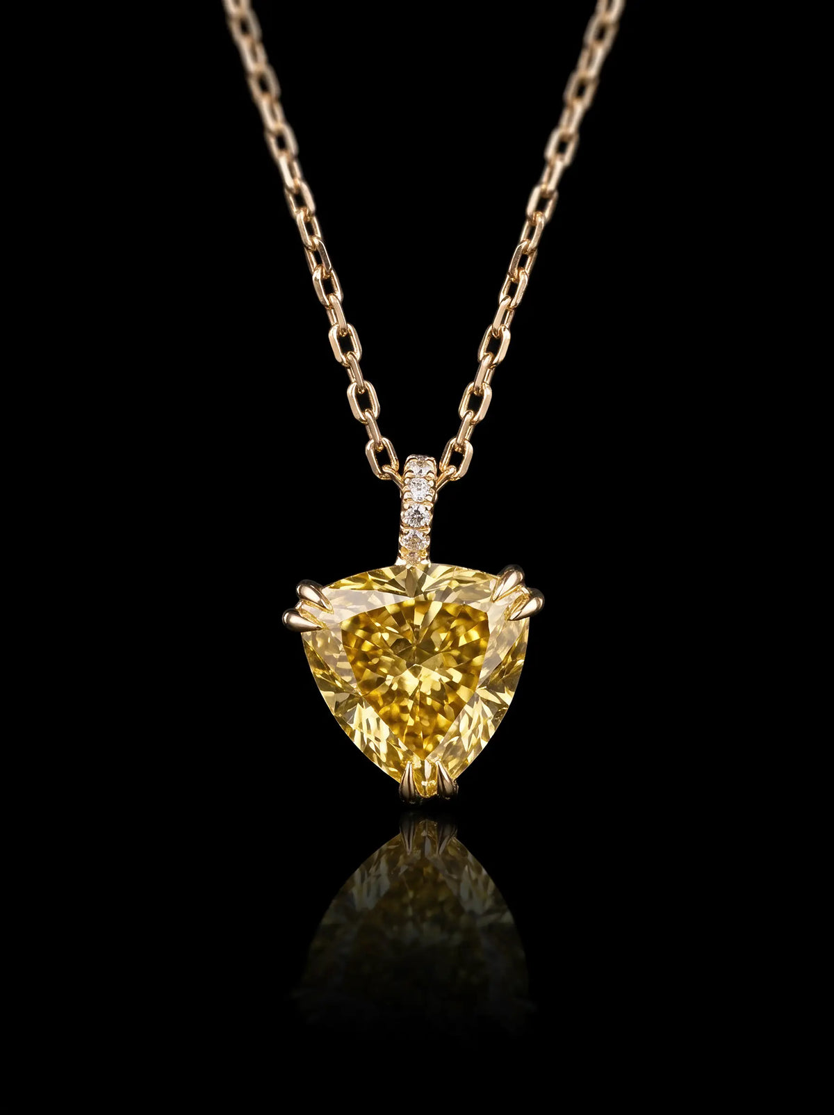 Yellow Diamond Trillion Necklace