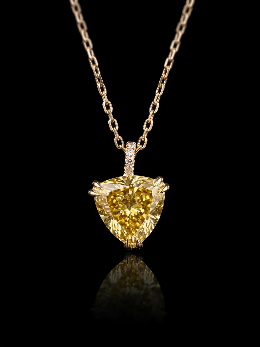 Yellow Diamond Trillion Necklace