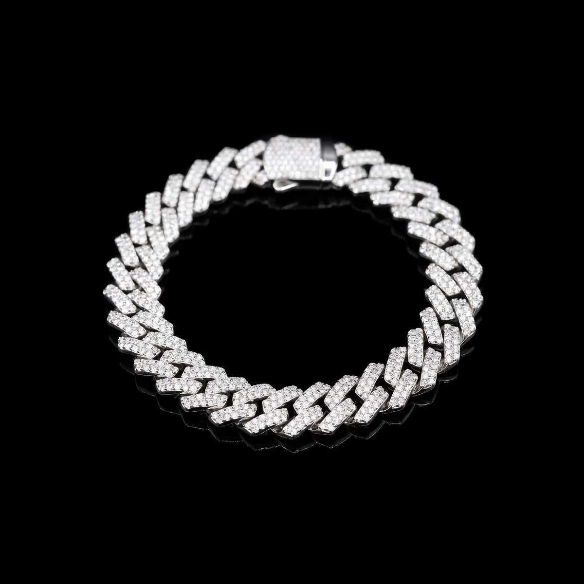 Diamond Cuban Bracelet - 8MM - White Gold