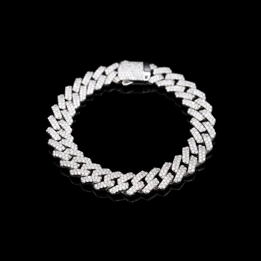 Diamond Cuban Bracelet - 8MM - White Gold