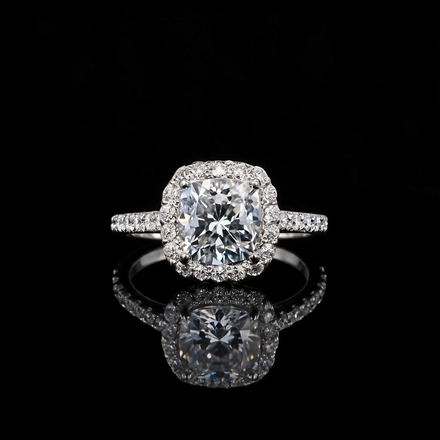 Cushion Diamond Ring with Halo - 2.79CT