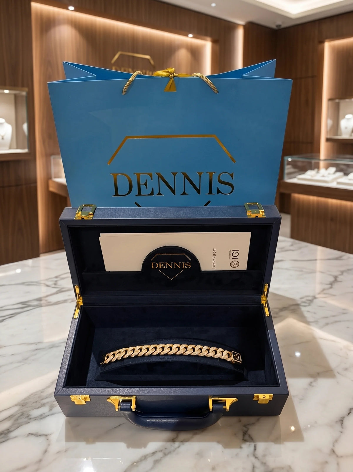 Diamond Cuban Bracelet - 16MM - Yellow Gold - 5