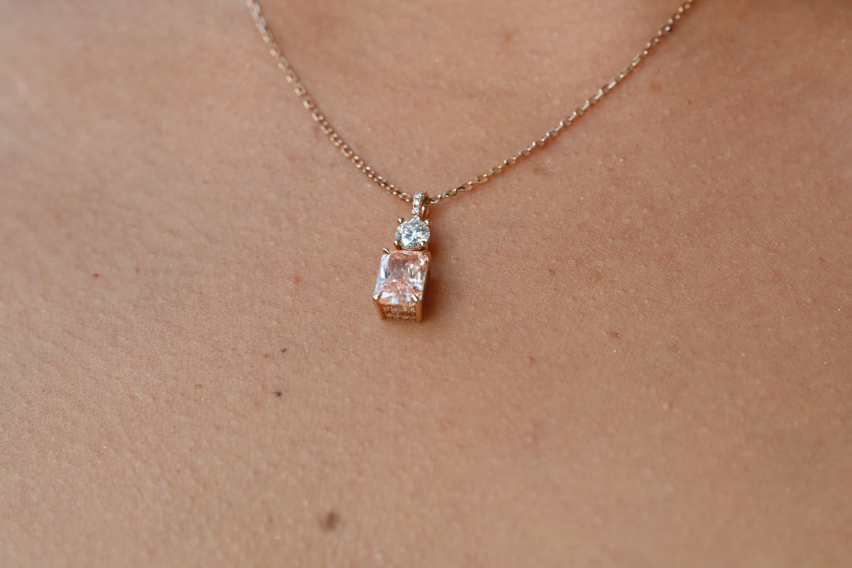 Pink Diamond Radiant Necklace - 4
