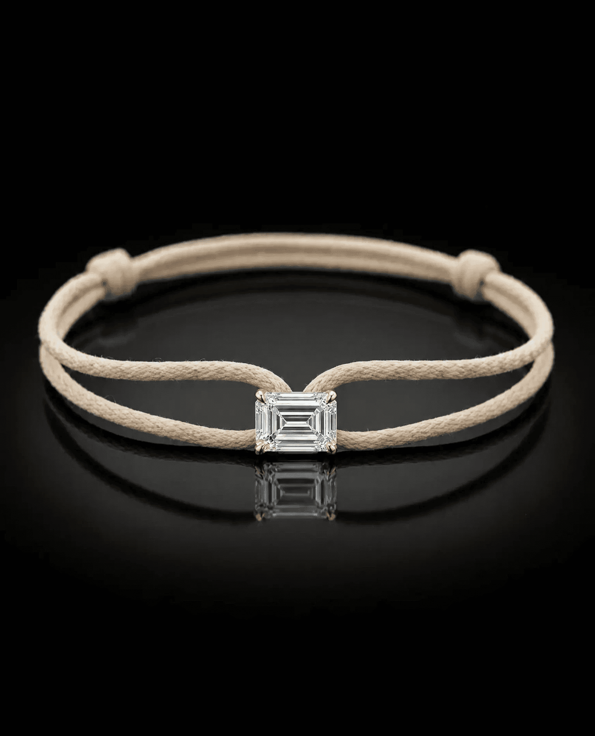 Diamond Satin Bracelet - Emerald, Ivory