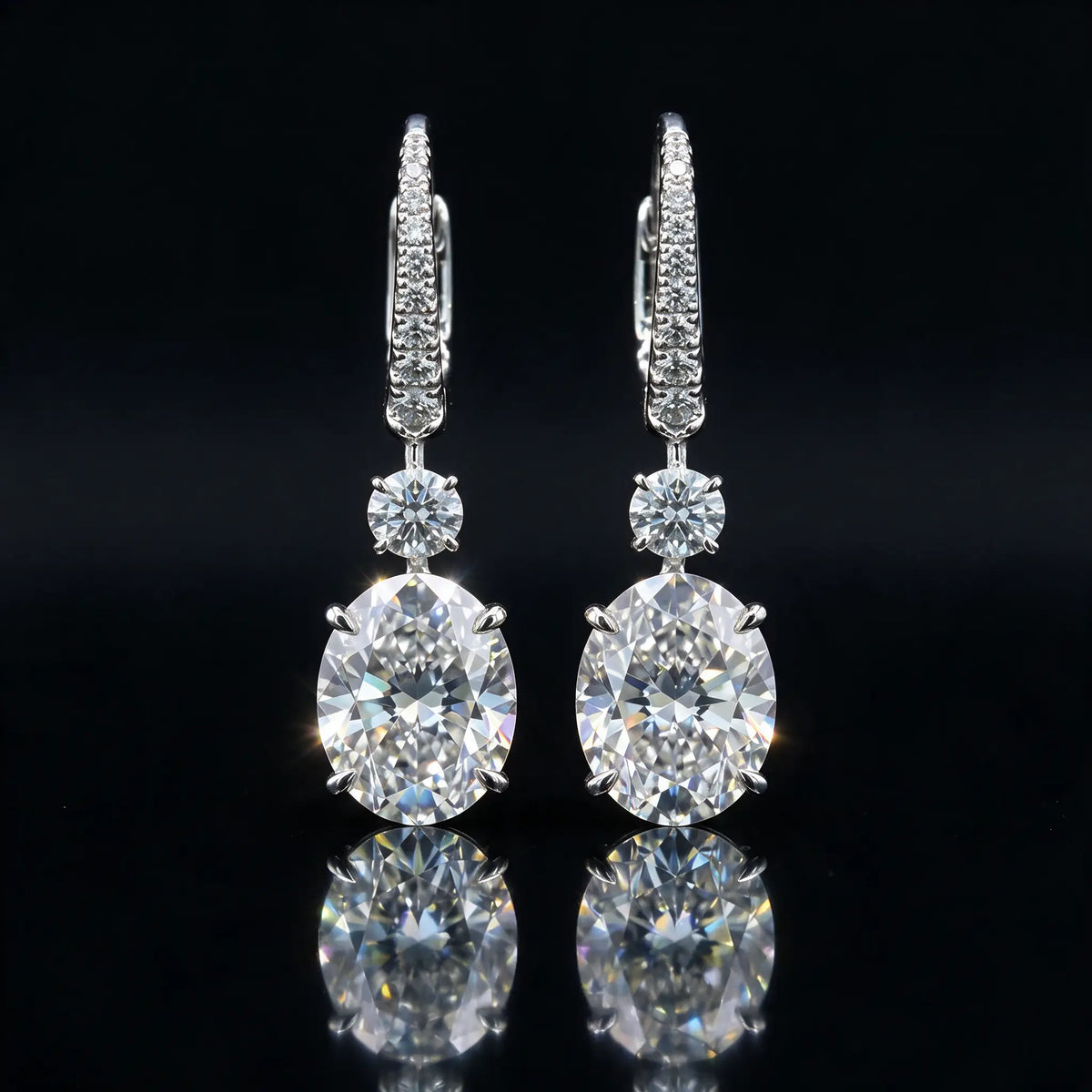 Oval Diamond Earrings