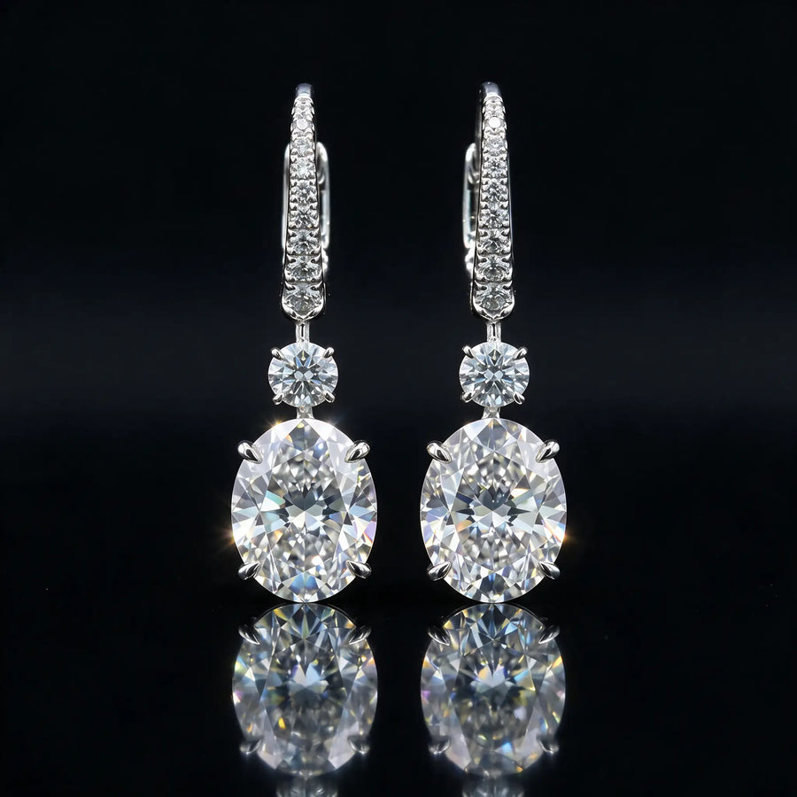 Oval Diamond Earrings