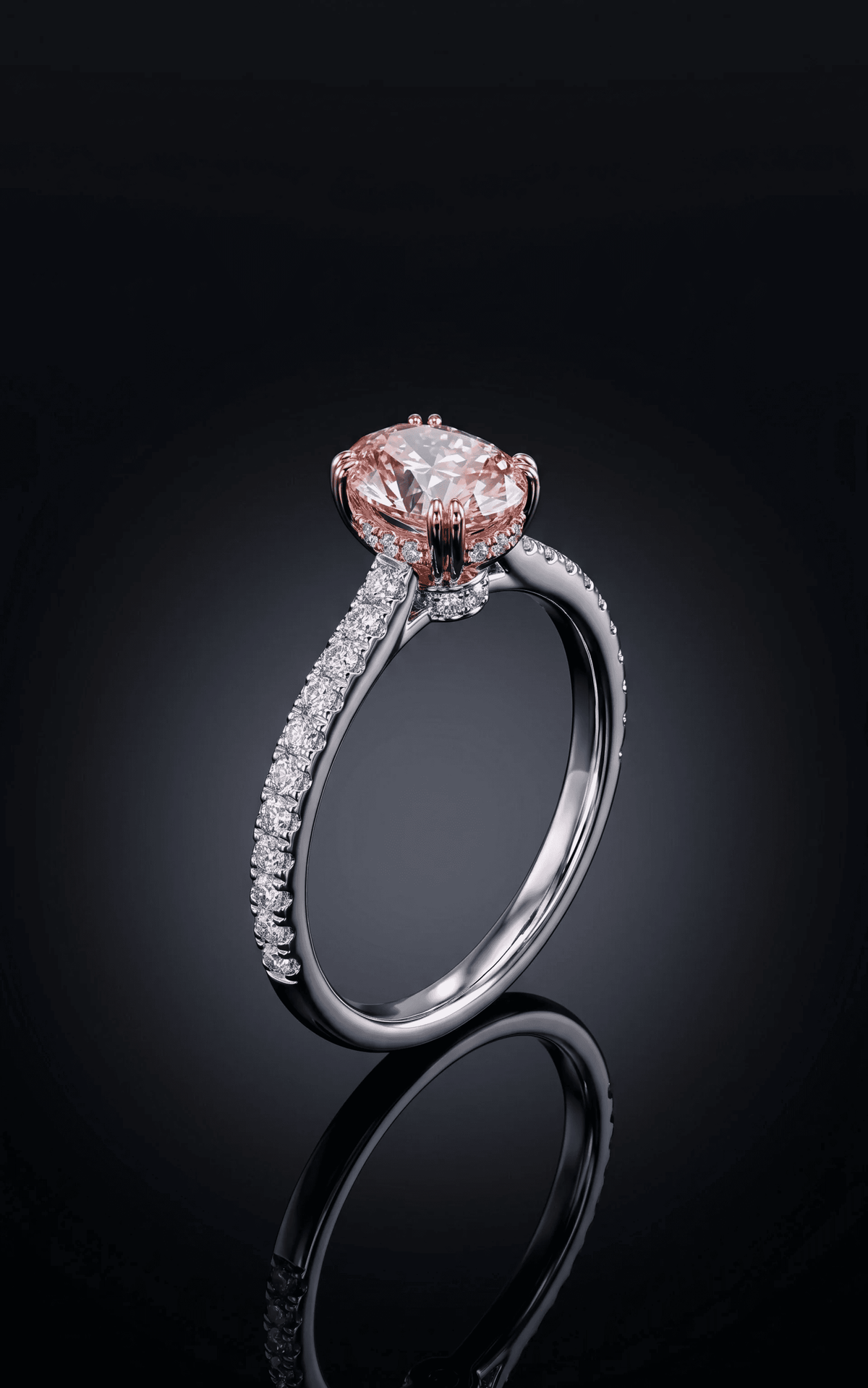Oval Pink Diamond Ring - 2