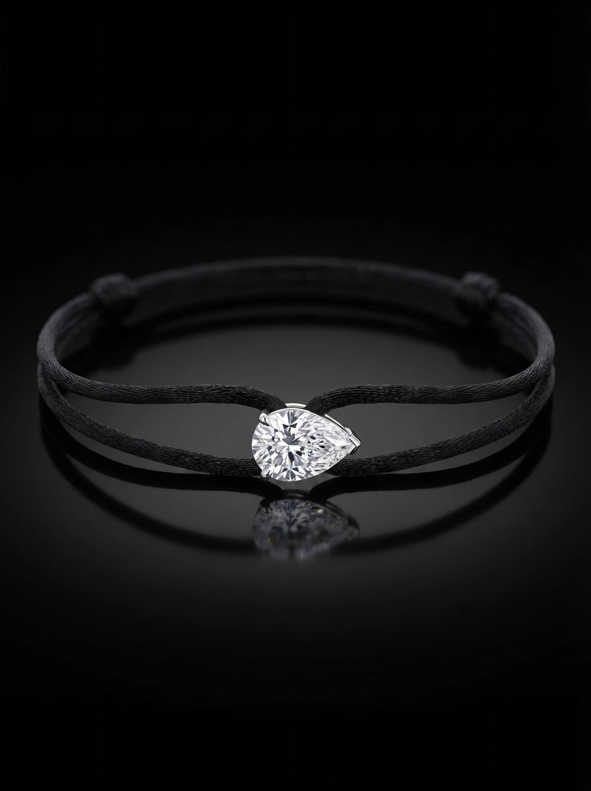 Diamond Satin Bracelet - Pear, Black