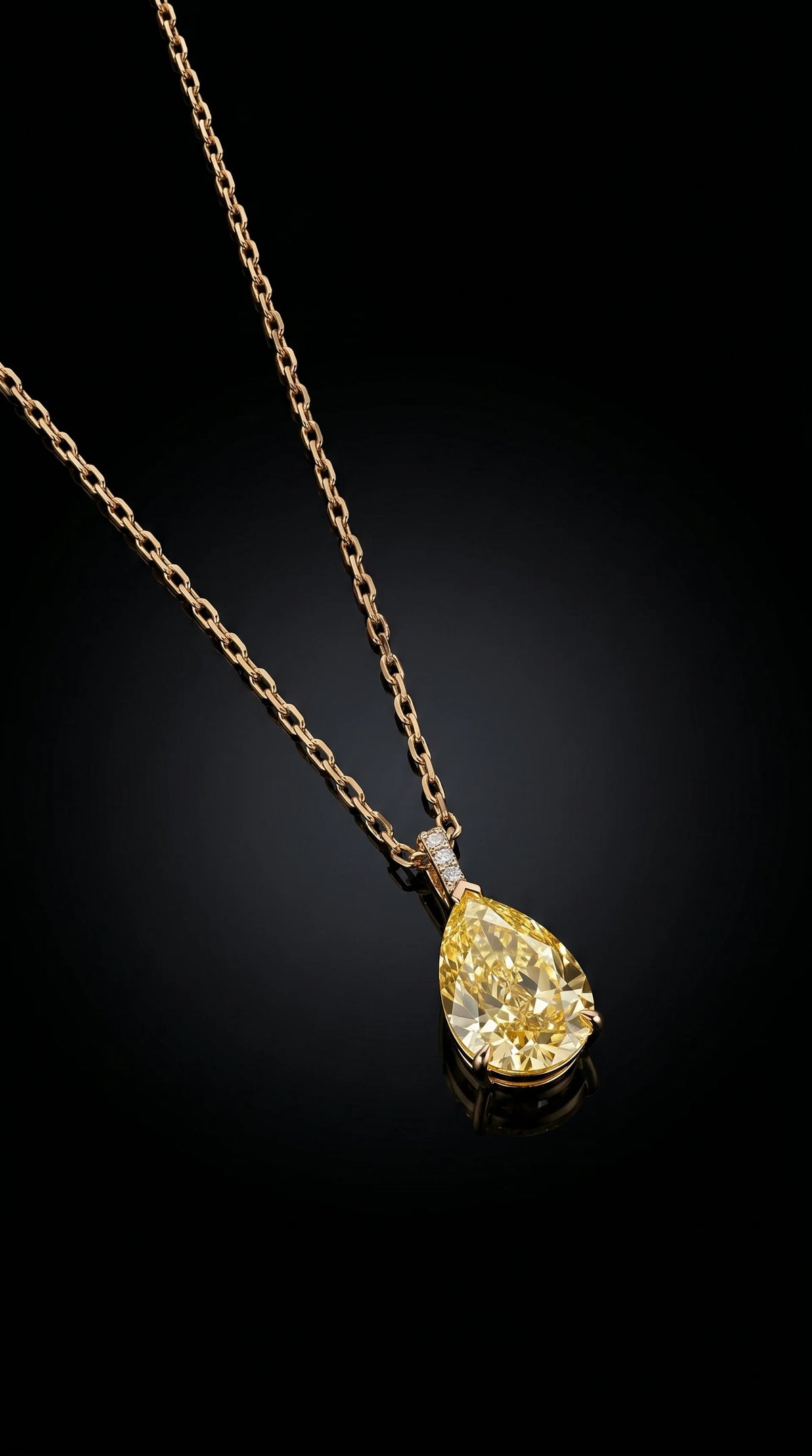 Yellow Diamond Pear Necklace - 2
