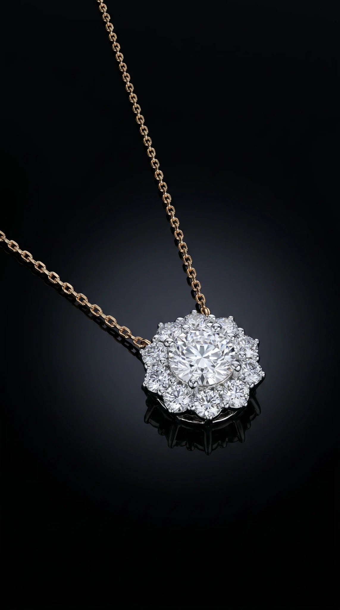 Round Necklace with Big Halo - 2