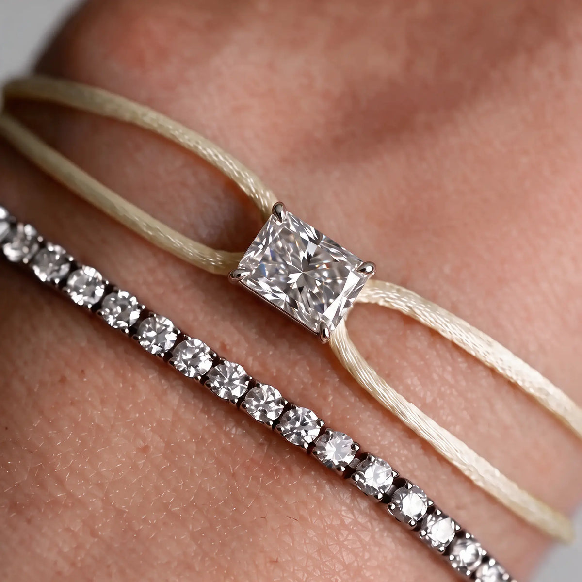 Diamond Satin Bracelet - Radiant, Ivory