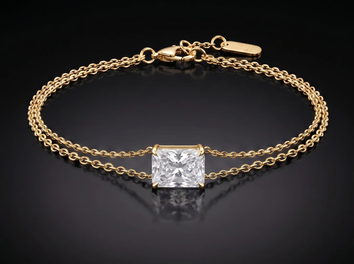 Diamond Bracelet - Radiant, Yellow Gold