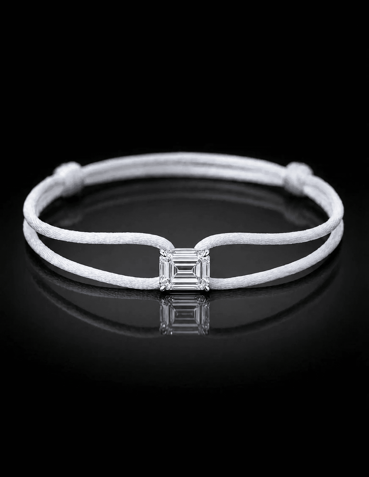 Diamond Satin Bracelet - Emerald, White