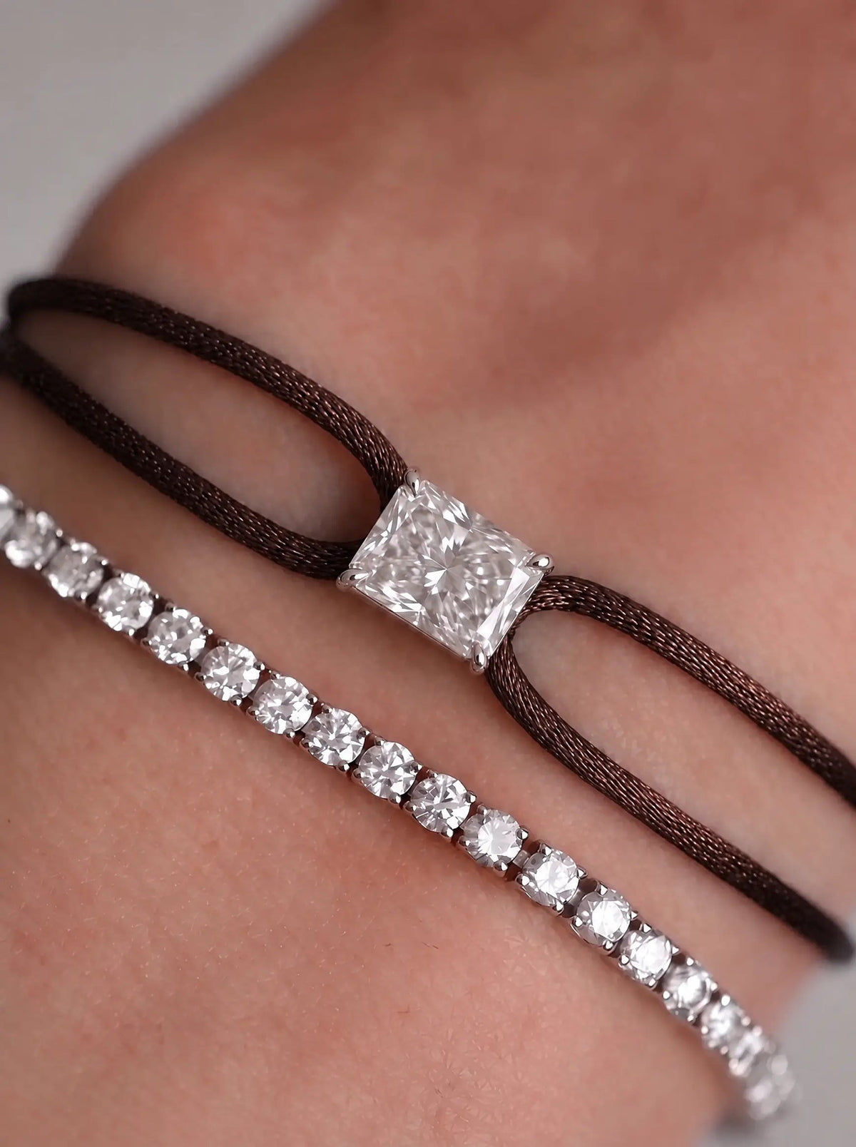 Diamond Satin Bracelet - Radiant, Brown