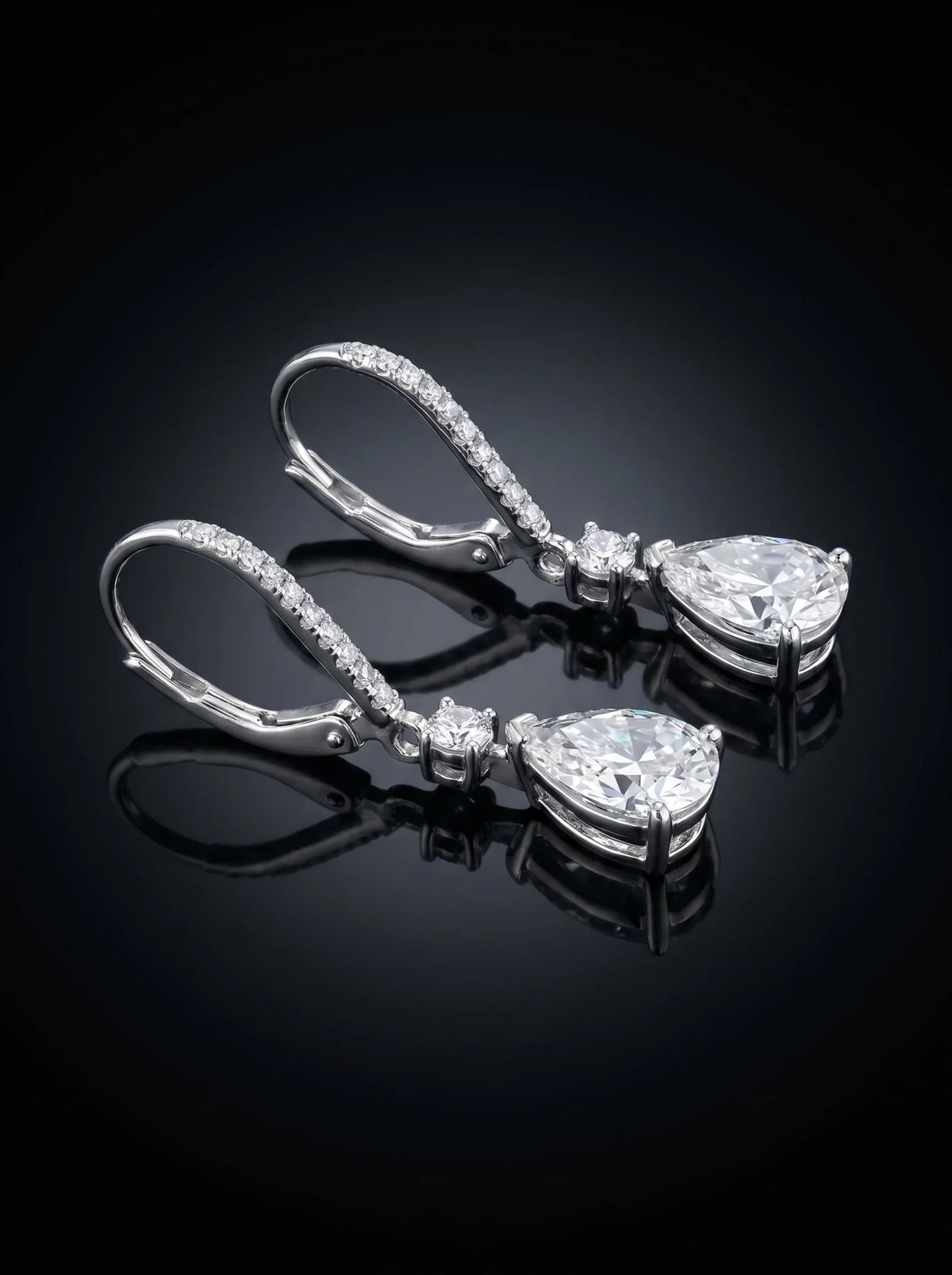 Pear Diamond Earrings - 2
