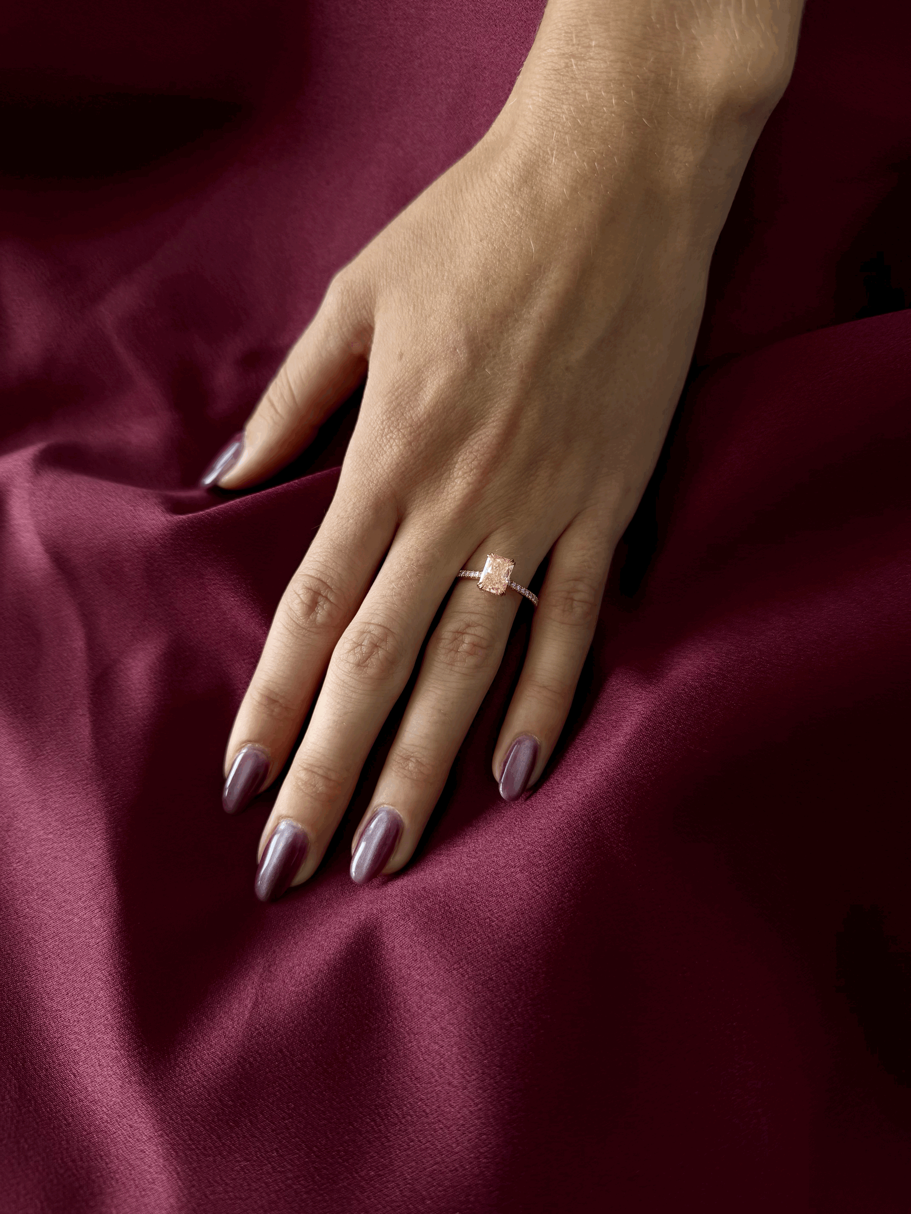 Radiant Pink Diamond Ring - 3