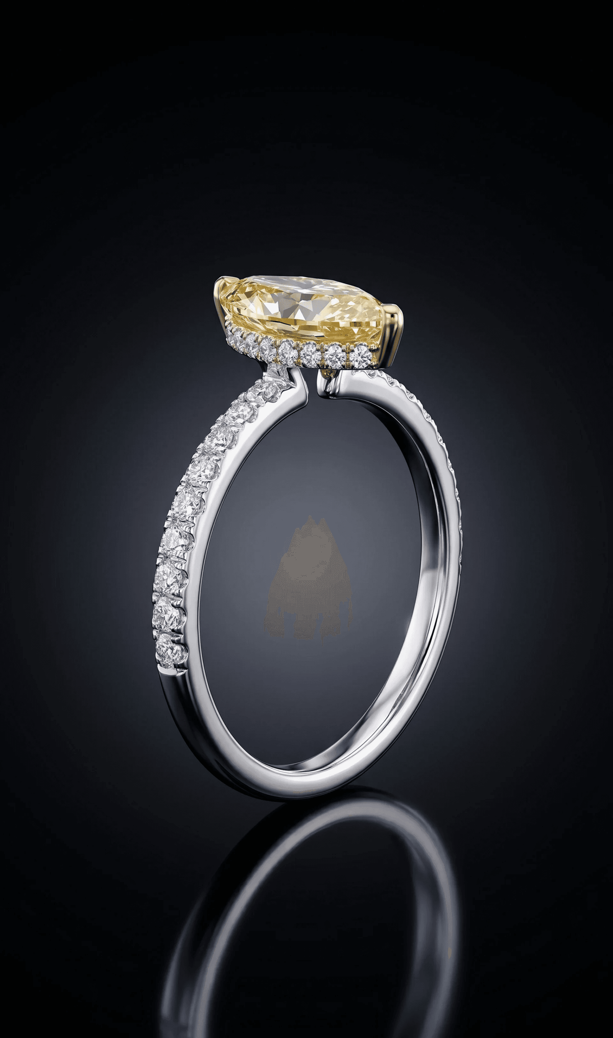 Marquise Yellow Diamond Ring - 2