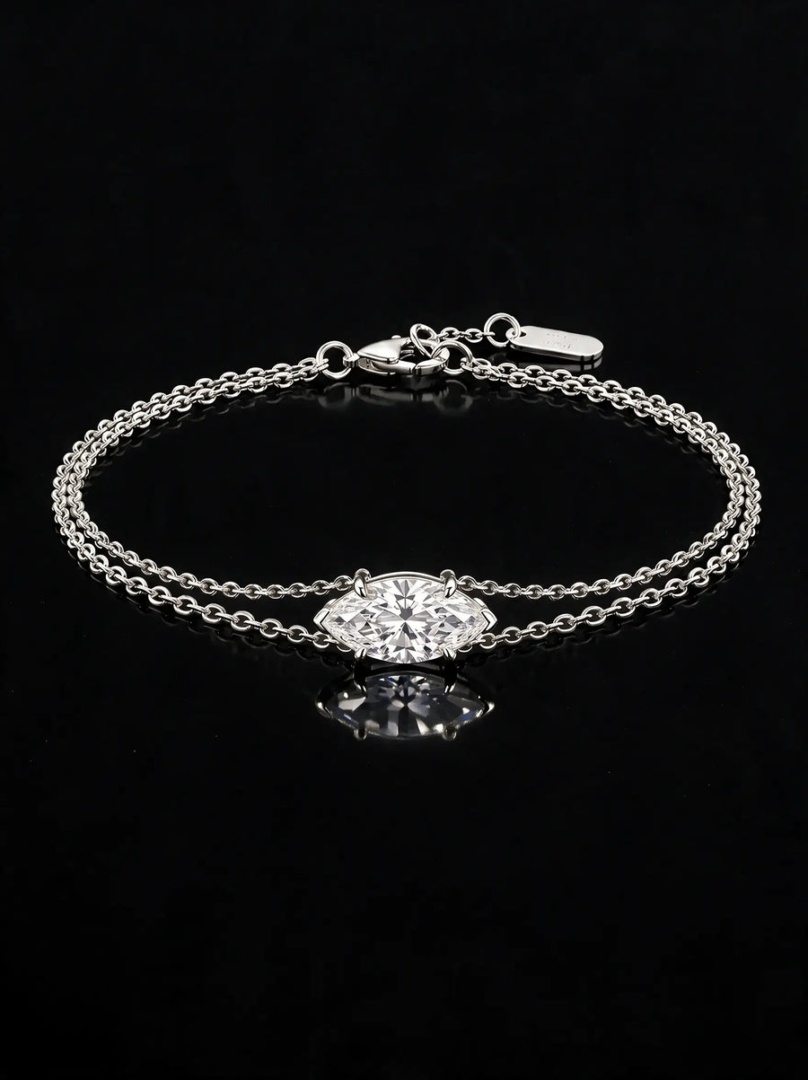 Diamond Bracelet - Marquise, White Gold