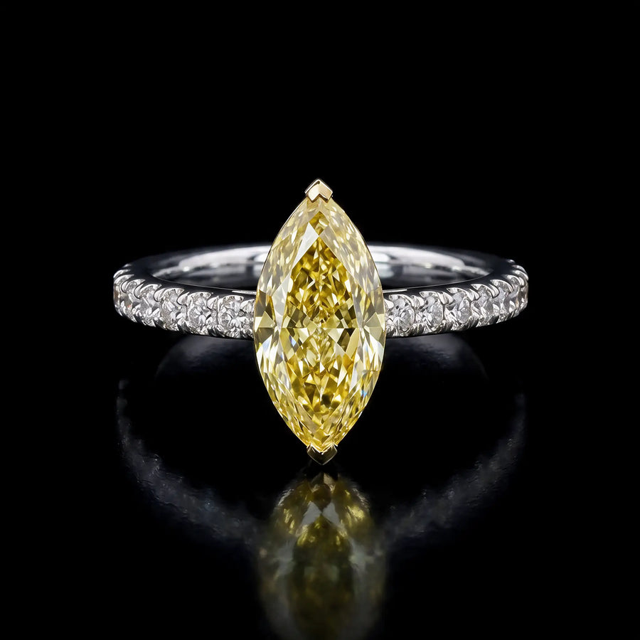 Marquise Yellow Diamond Ring
