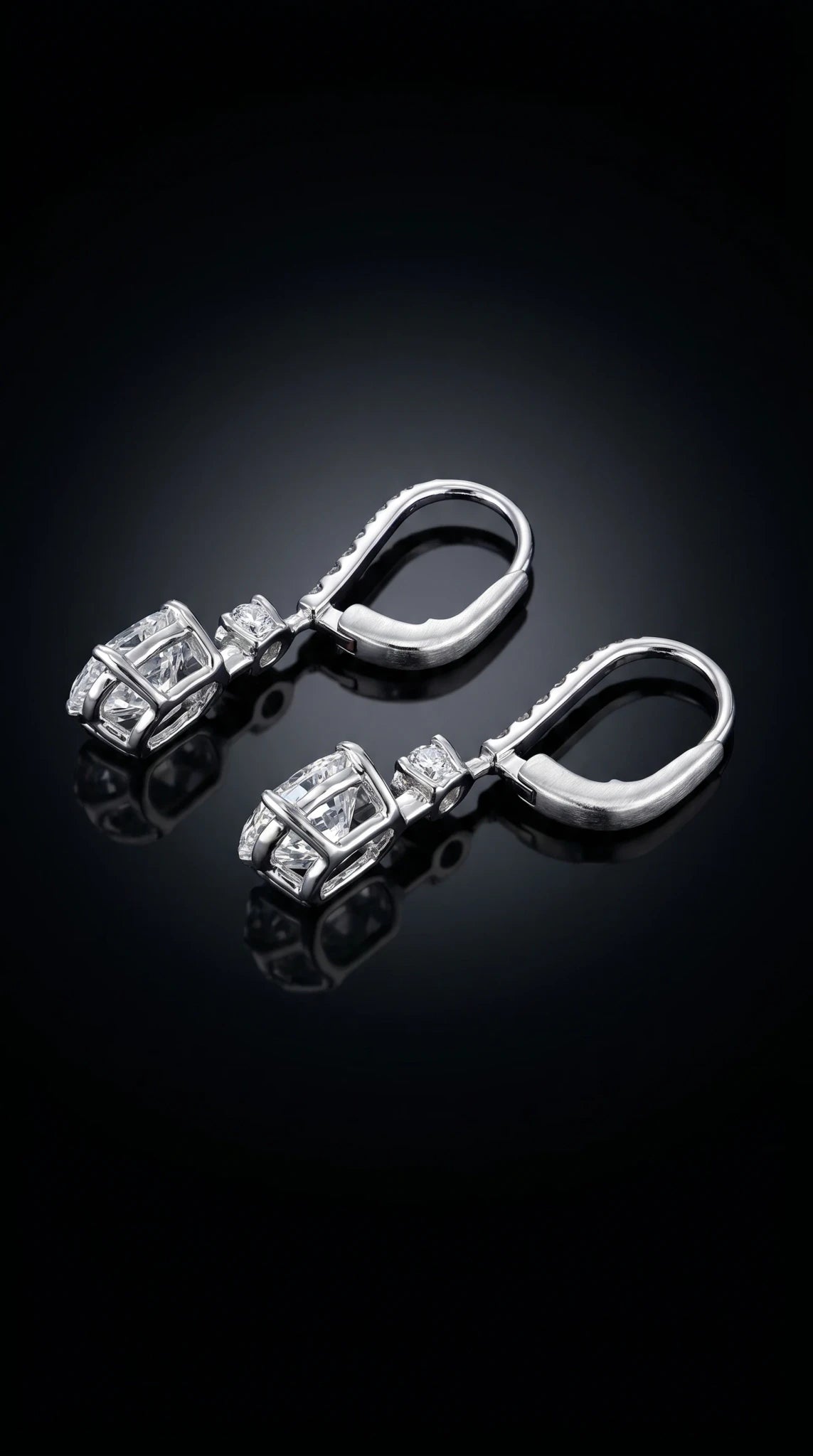 Oval Diamond Earrings - 2