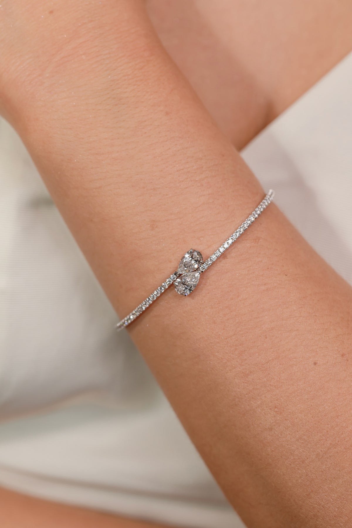 Diamond Bangle - Pear - 2