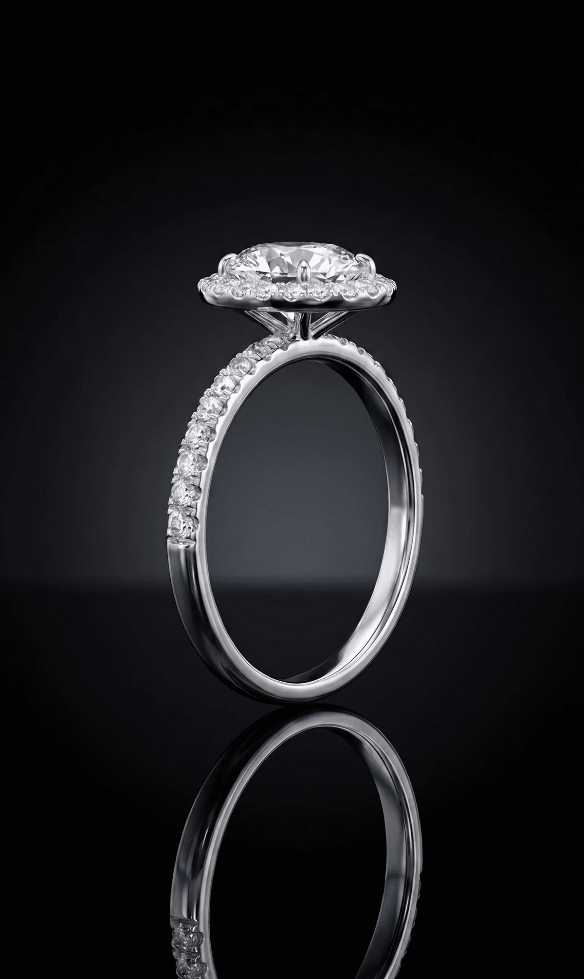 Oval Diamond Ring with Halo - 2
