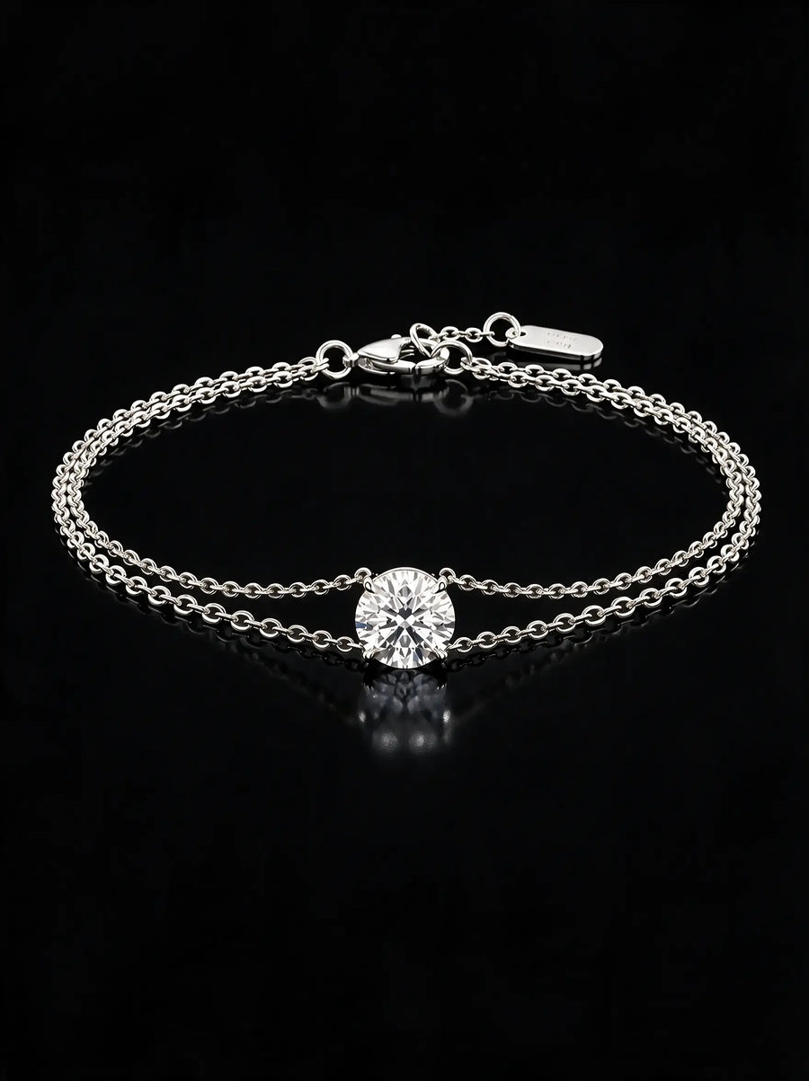 Diamond Bracelet - Round, White Gold