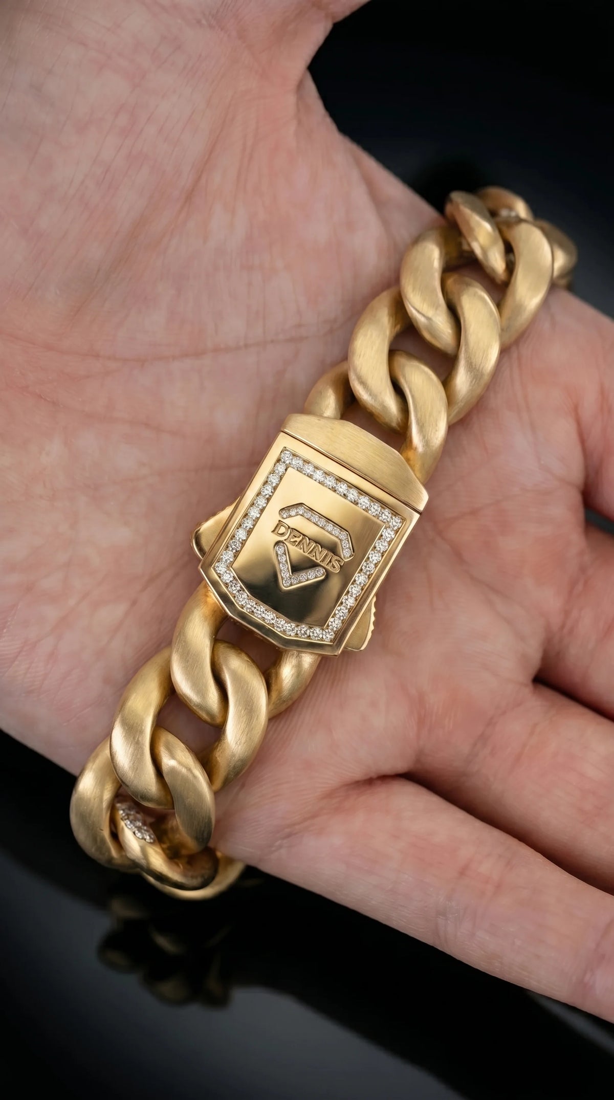Diamond Cuban Bracelet - 16MM - Yellow Gold - 4