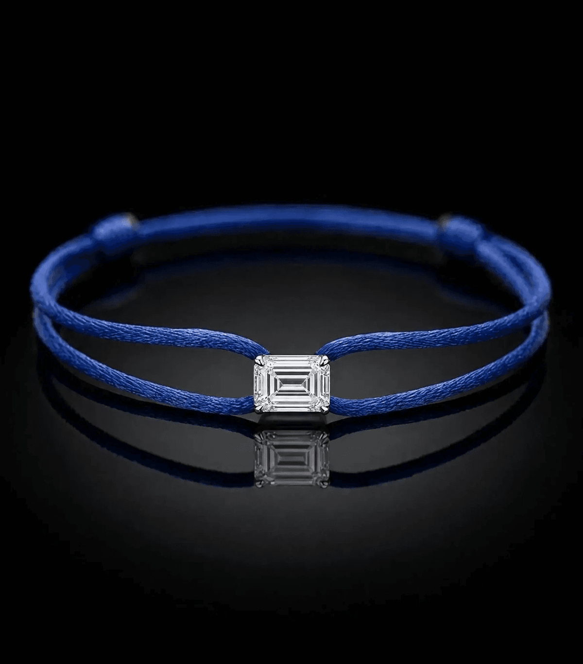 Diamond Satin Bracelet - Emerald, Dark Blue