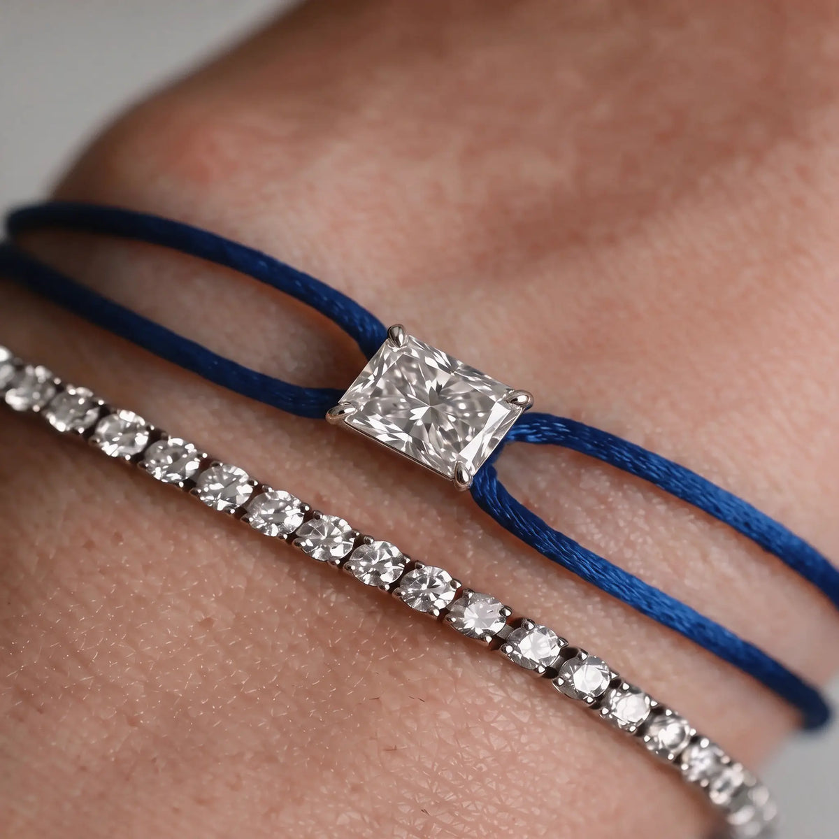 Diamond Satin Bracelet - Radiant, Dark Blue