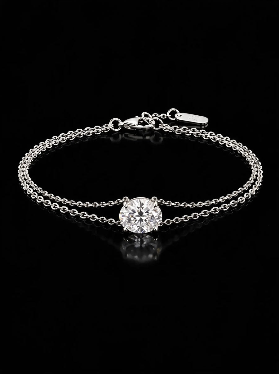 Diamond Bracelet - Oval, White Gold