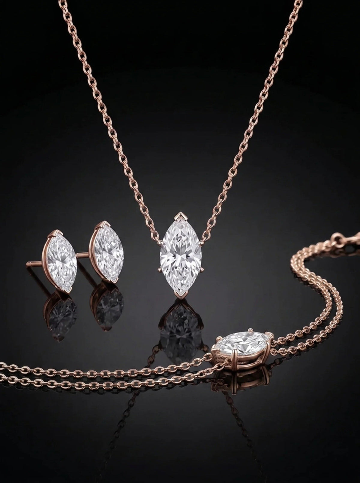 Diamond Set - Marquise, Rose Gold