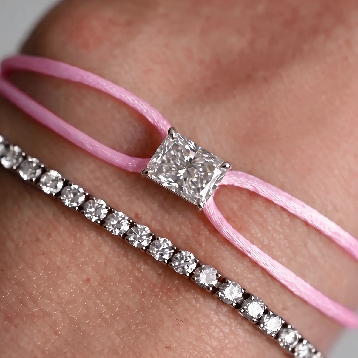 Diamond Satin Bracelet - Radiant, Pink